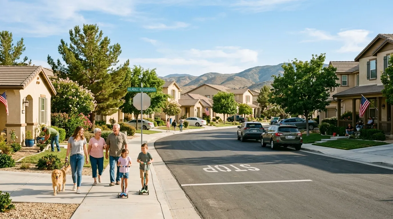Neighborhood living in Palmdale with welcoming residential streets