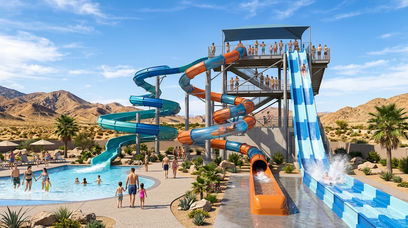 New three-slide tower concept at DryTown Water Park in Palmdale