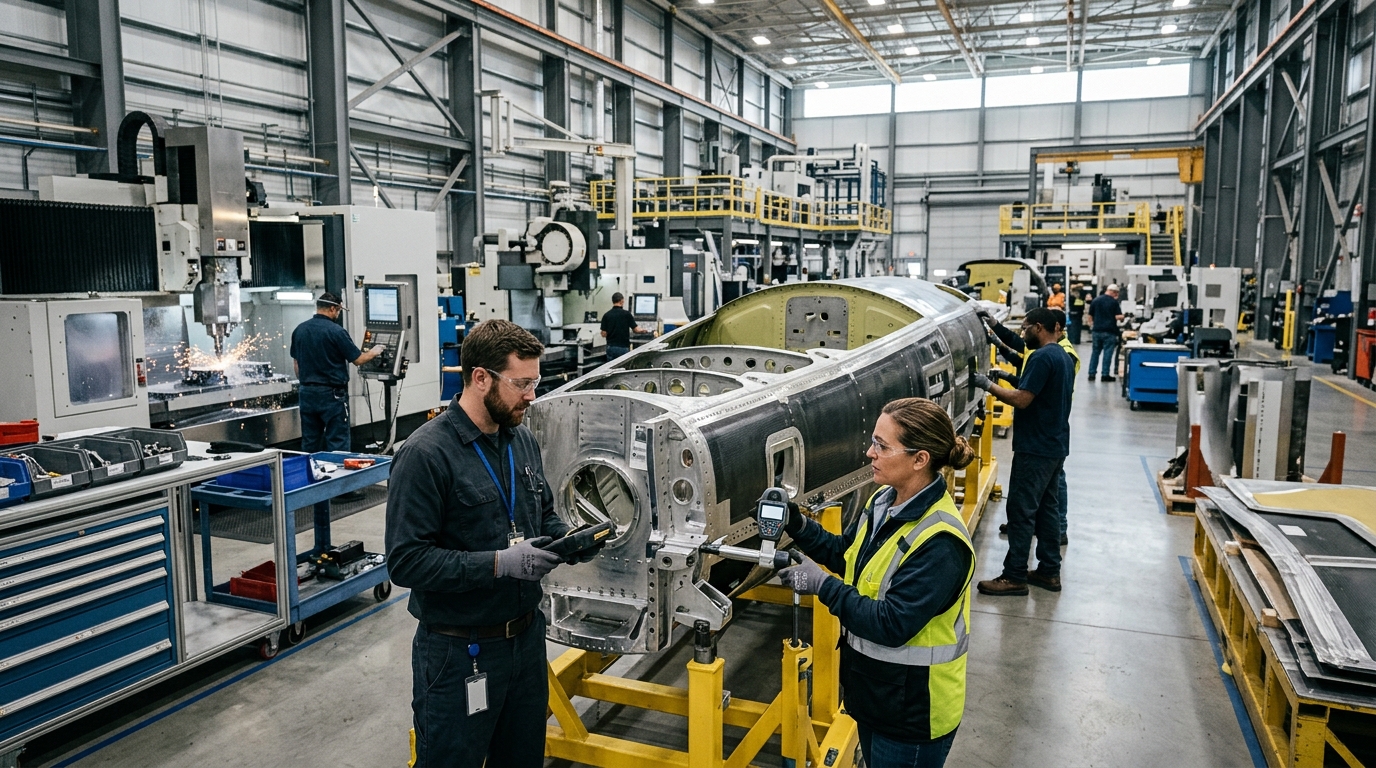 Skilled aerospace manufacturing workers in Palmdale